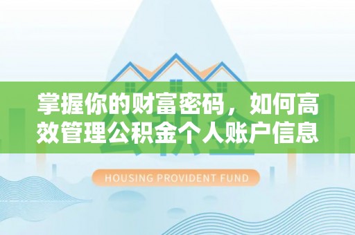奎文掌握你的财富密码，如何高效管理公积金个人账户信息