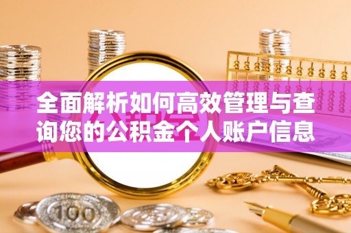 奎文全面解析如何高效管理与查询您的公积金个人账户信息