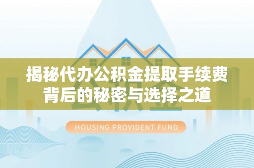 奎文揭秘代办公积金提取手续费背后的秘密与选择之道